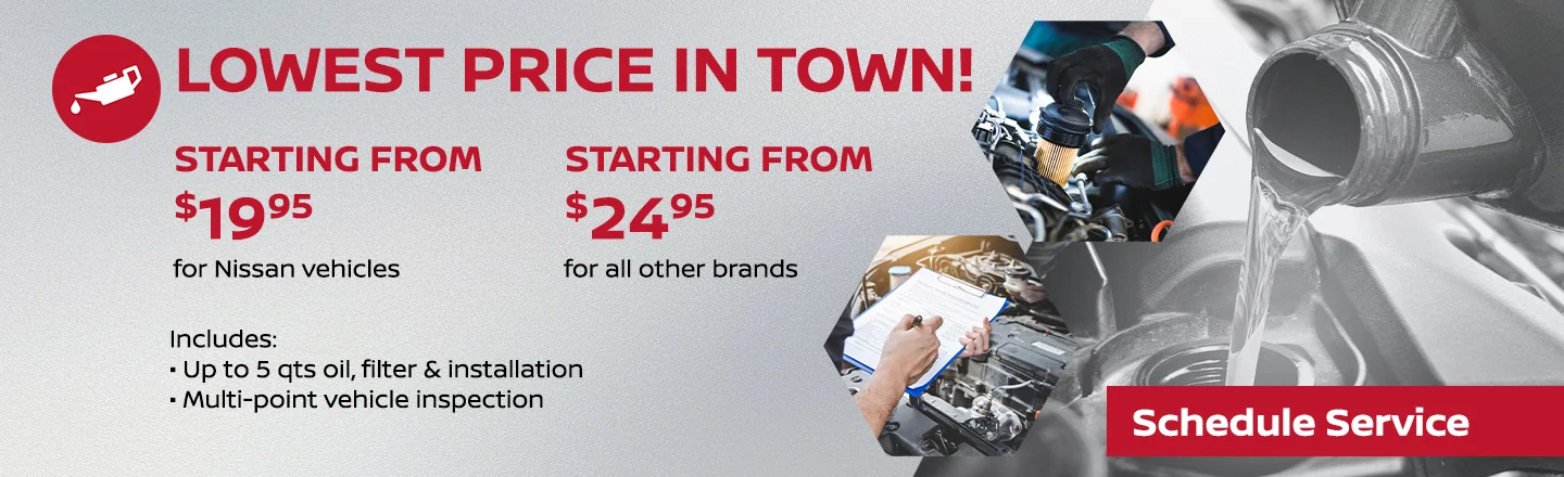 Oil Change - Lowest Price in Town! Starting From $19.95 for Nissan Vehicles - Starting From $24.95 for All Other Brands