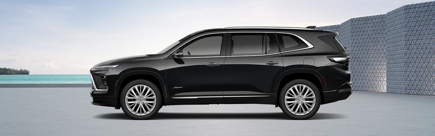 driver side view of a black 2026 Buick Enclave Preferred