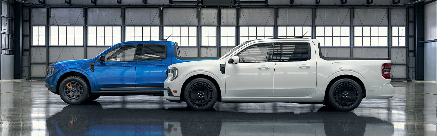 white and a blue 2026 Ford Maverick XL