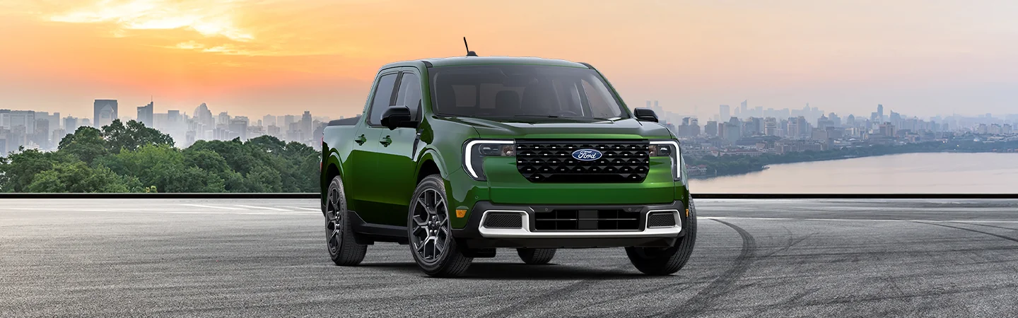 front view of a green 2026 Ford Maverick XL