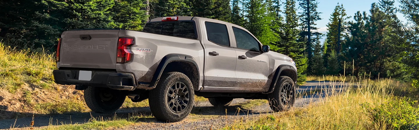 rear view of a rust colored 2026 Chevrolet Colorado WT