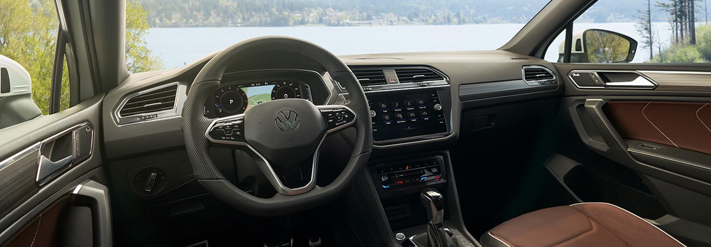 Interior view of a 2022 Volkswagen Tiguan front seat