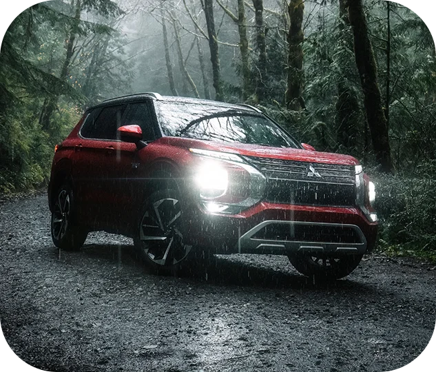 in the weather with new Mitsubishi vehicle