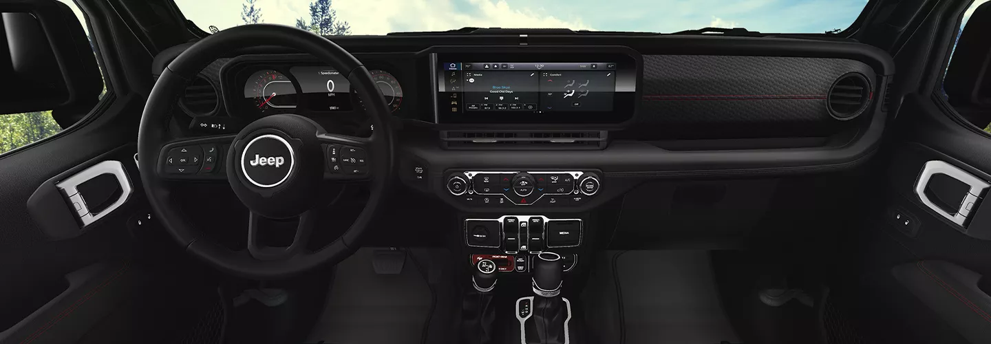 Interior view of a 2026 Jeep Wrangler