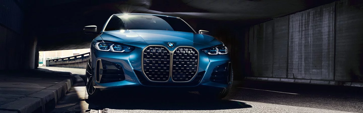2025 BMW 4 Series Blue color car in on tunnel