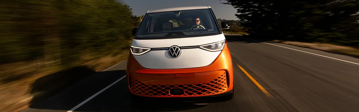 2025 Volkswagen ID. Buzz Specs color orange and white front view
