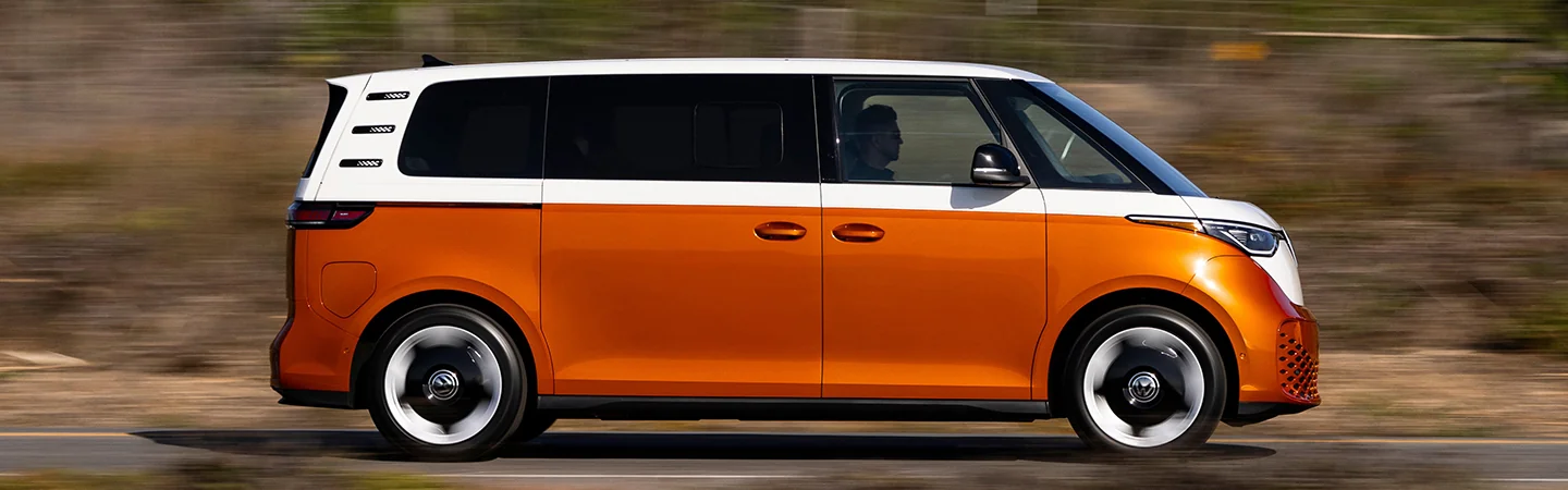 2025 Volkswagen ID. Buzz Specs color orange and white side view