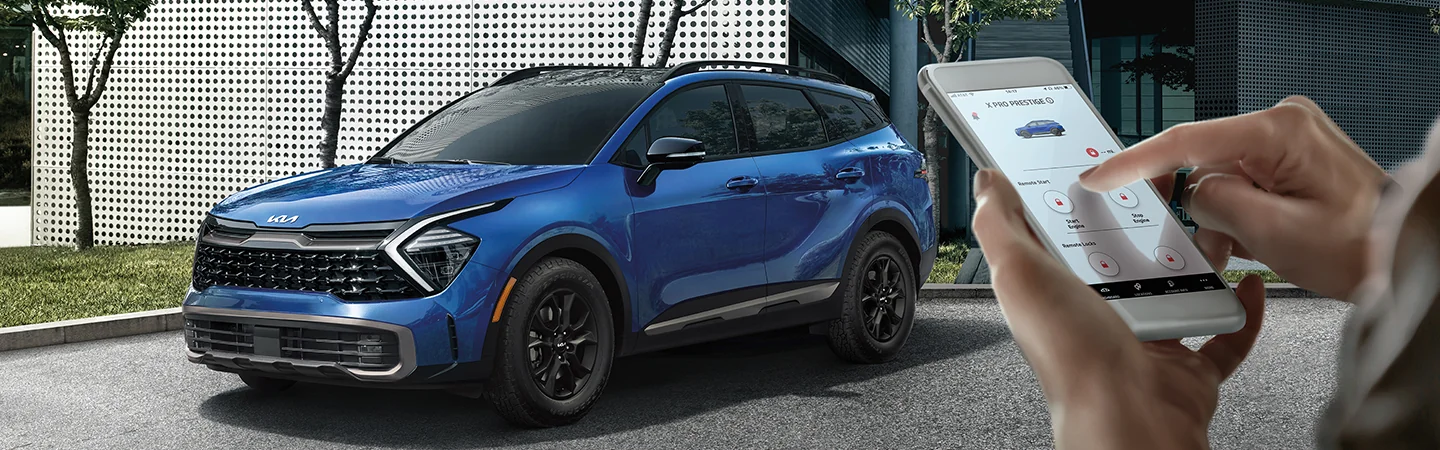 2025 Kia Sportage Specs color blue and side view