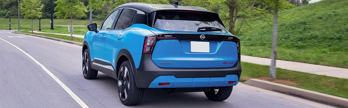 2025 Nissan Kicks Specs blue back view