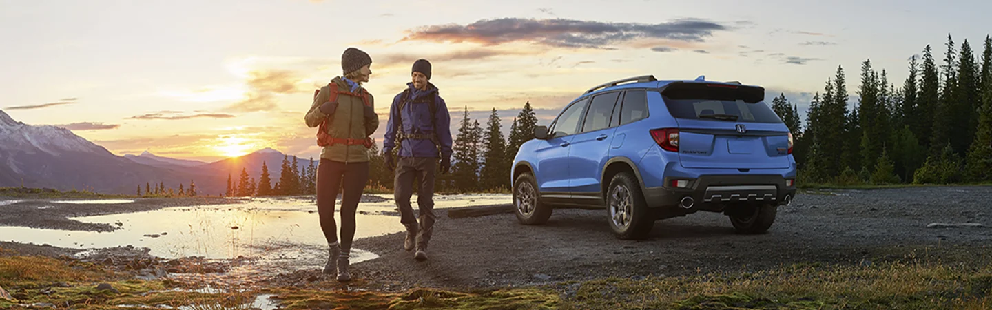 2025 Honda Passport color blue and back view