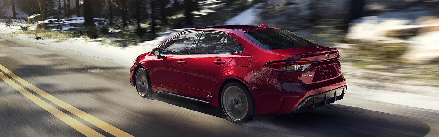 rear view of a red 2026 Toyota Corolla