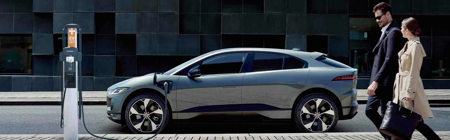2024 Jaguar F-PACE Specs side front in silver side