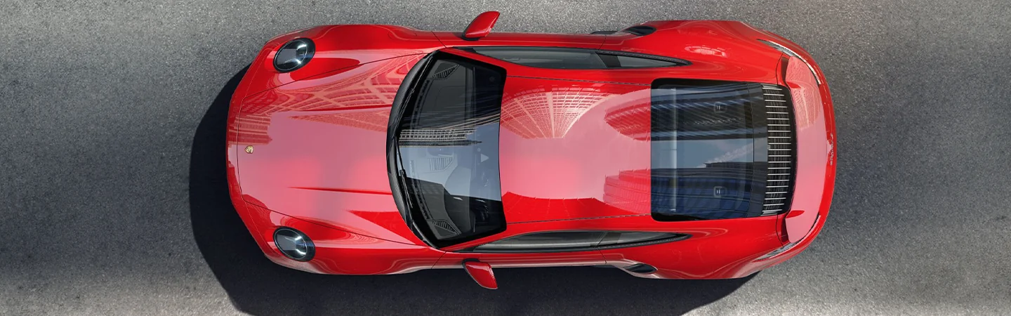 2024 Porsche 911 Turbo S Specs red color top view