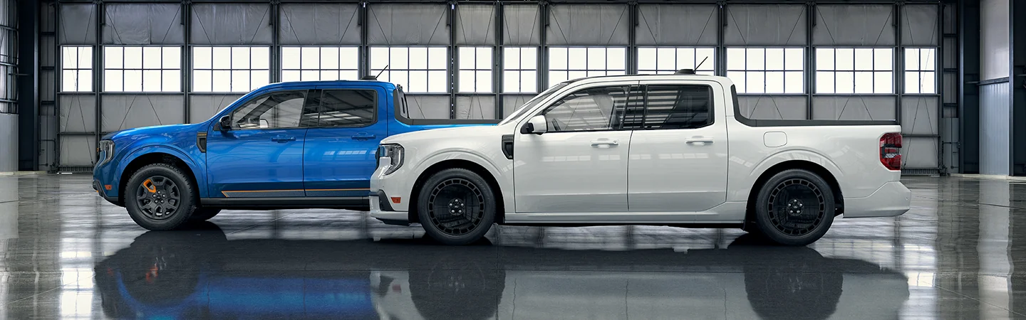 2025 Ford Maverick Specs color blue or white and side view