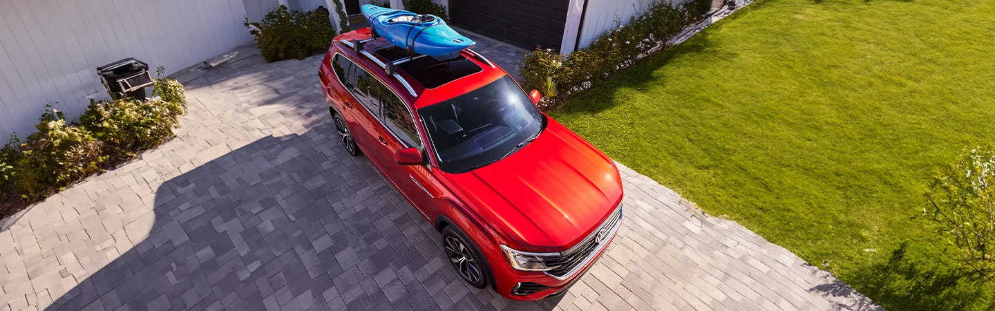 2025 Volkswagen Atlas Specs color red and top view