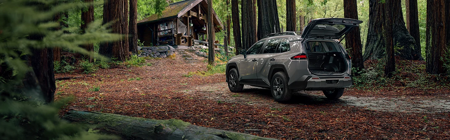 rear view of a red 2026 Toyota RAV4