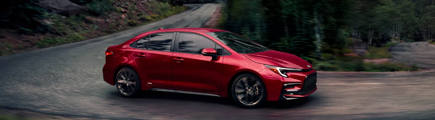 2026 Toyota Corolla driving around a curve