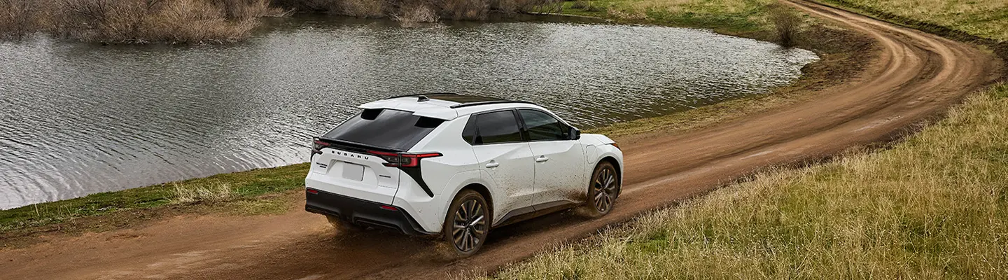 a blue 2026 Subaru Trailseeker and a blue Honda Prologue split image