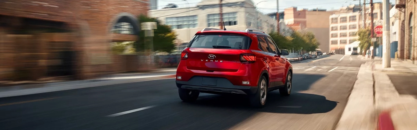 2024 Hyundai Venue Specs red color backview