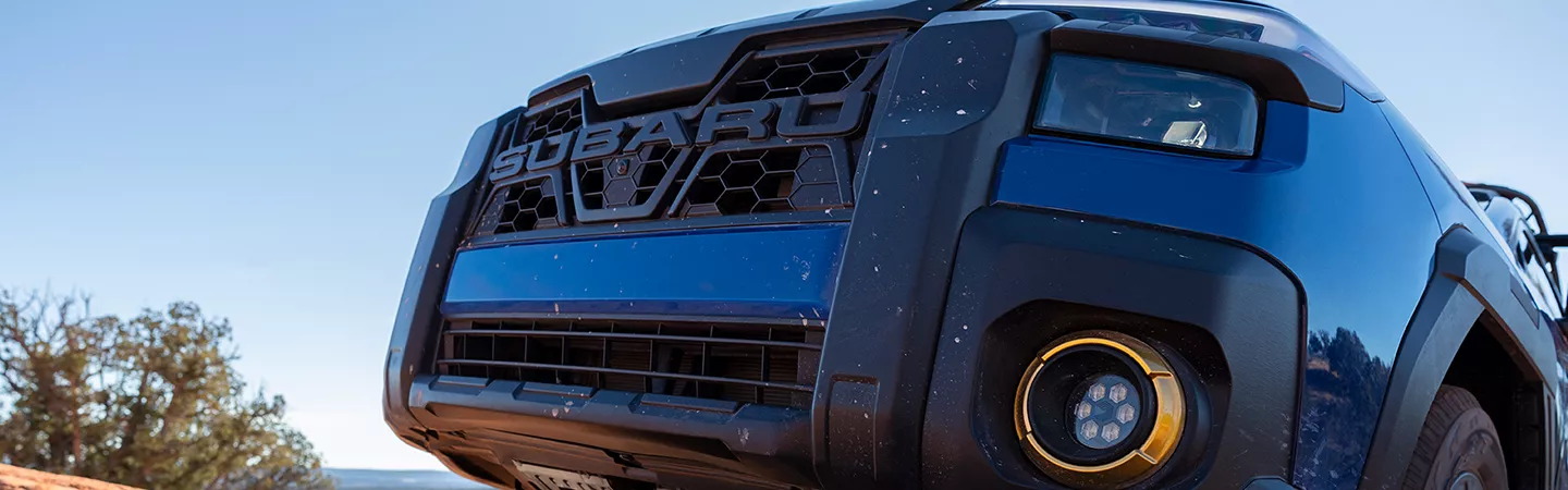 Close up of a 2026 Subaru Outback Wilderness headlights