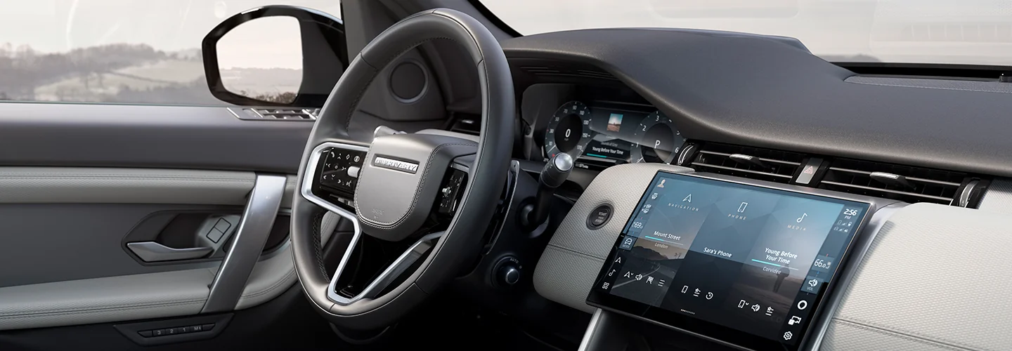 Interior view of the dashboard of a 2025 Discovery Sport