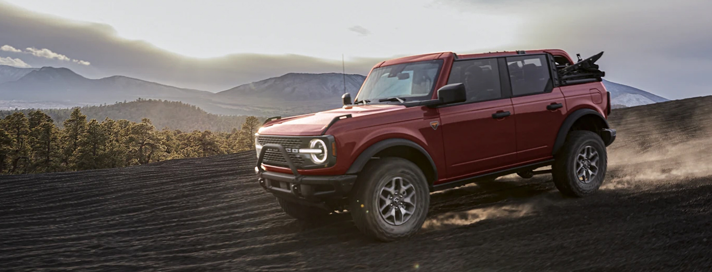 2023 Ford Bronco driving down hill
