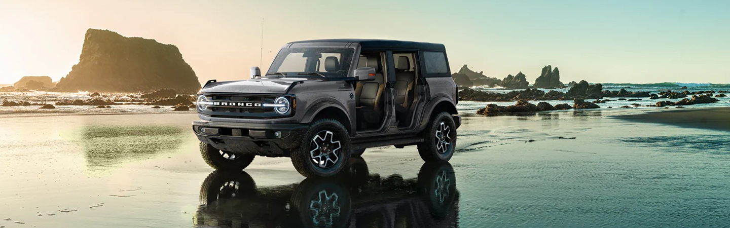2023 Ford Bronco on a beach with water