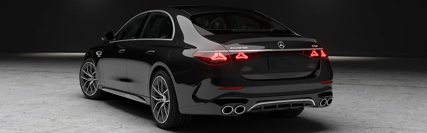 Mercedes-Benz E-Class black car with back view