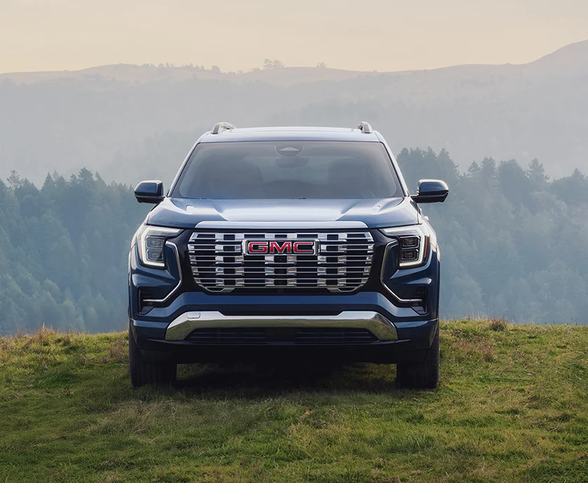 front view of a blue 2026 Terrain