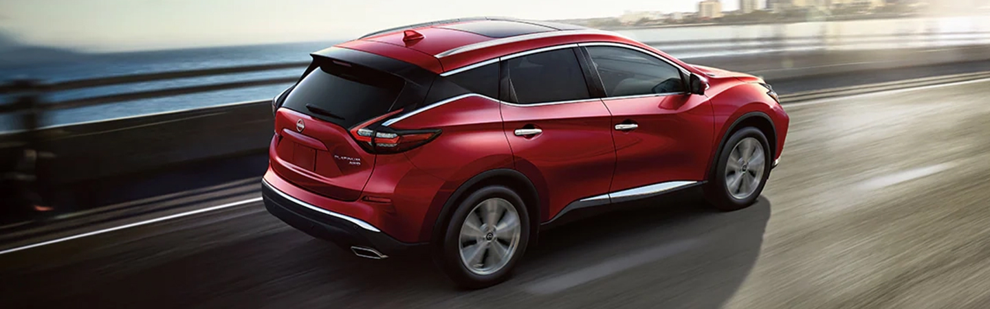 024 Nissan Murano Specs side back top view in red