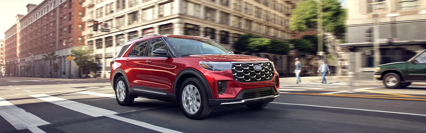 2025 Ford Explorer red side view