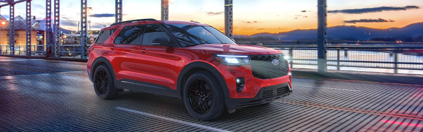 2025 Ford Explorer red side view
