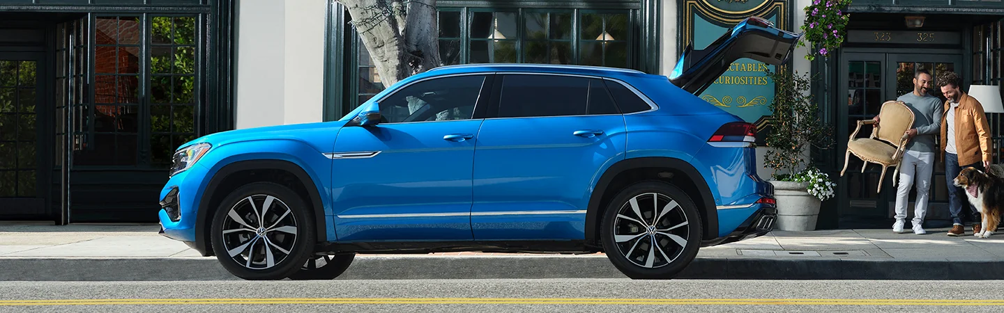 2025 Volkswagen Atlas Cross Sport Specs Blue Color Side View