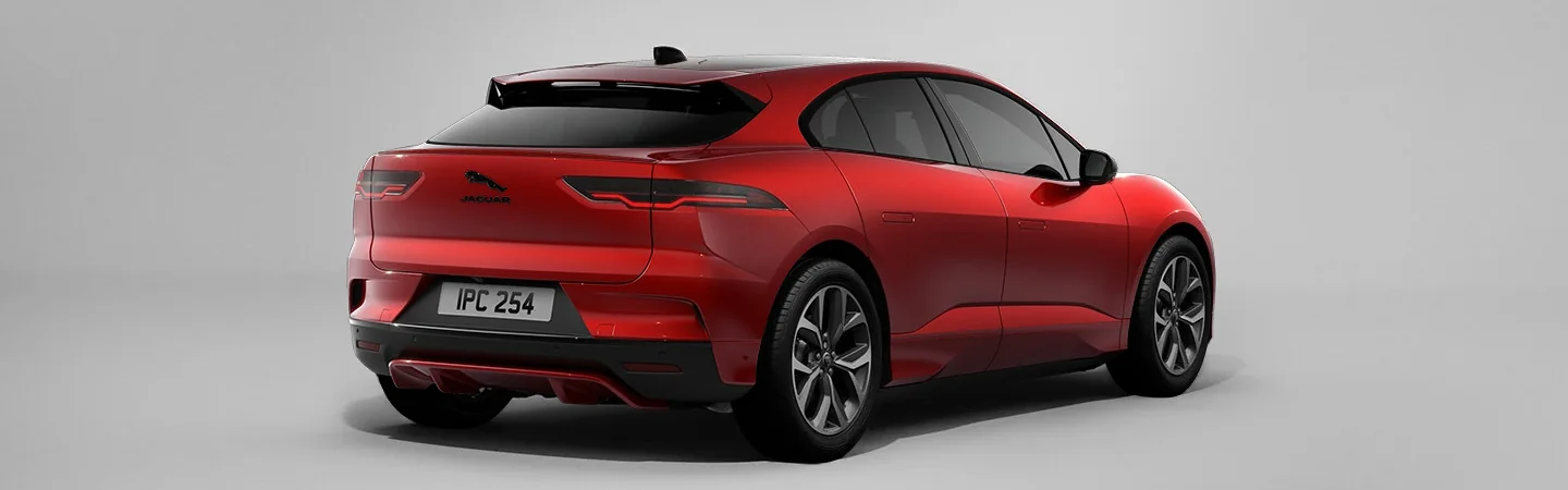 2024 Jaguar I-PACE vs Tesla Model X back side in red 