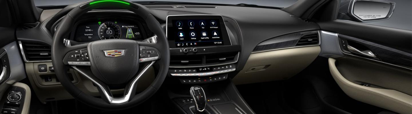 Full interior view of the 2021 CT4 front dash