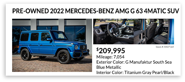 PRE-OWNED 2022 MERCEDES-BENZ AMG G 63 4MATIC SUV