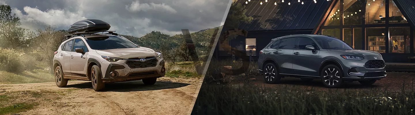 2026 Subaru Crosstrek vs Honda HR-V split image side by side