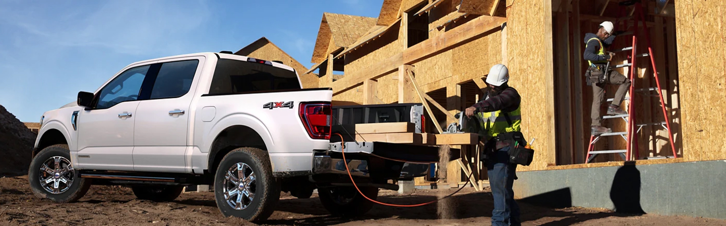 2023 Ford F-150 parked at a home construction site
