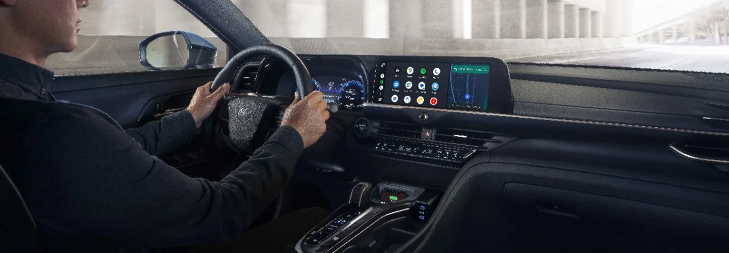 Interior view of a front seat of a 2025 Toyota Crown