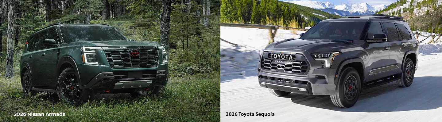 2026 Nissan Armada adn 2026 Toyota Sequoia side by side