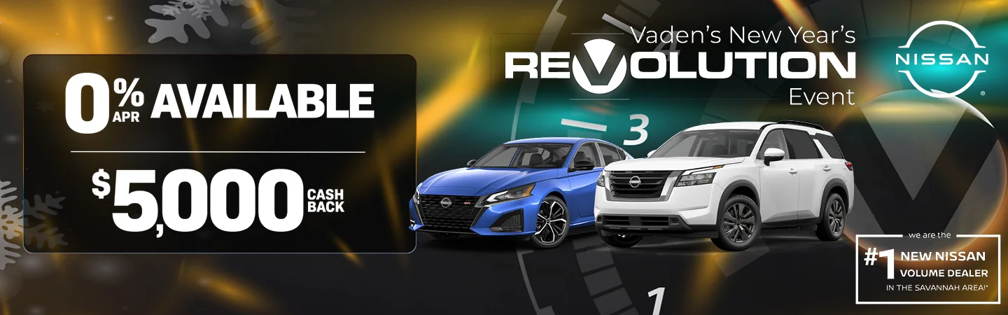 0% Available at Vaden Nissan Hilton Head