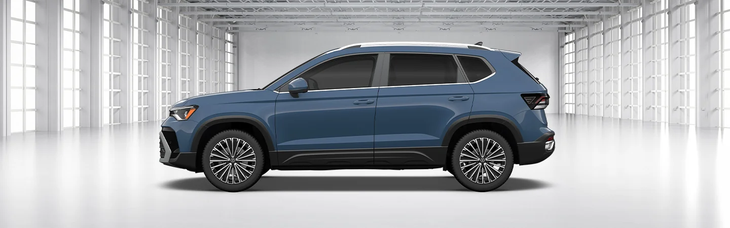 2025 Volkswagen Taos Specs Blue Color Side View