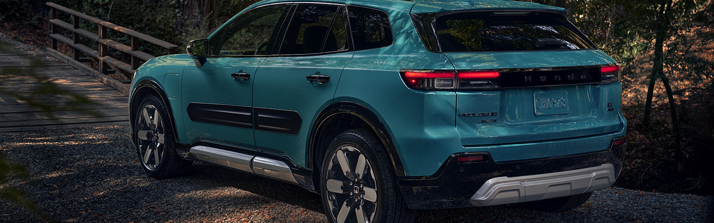 2024 Honda CR-V vs Prologue sky-blue color back view