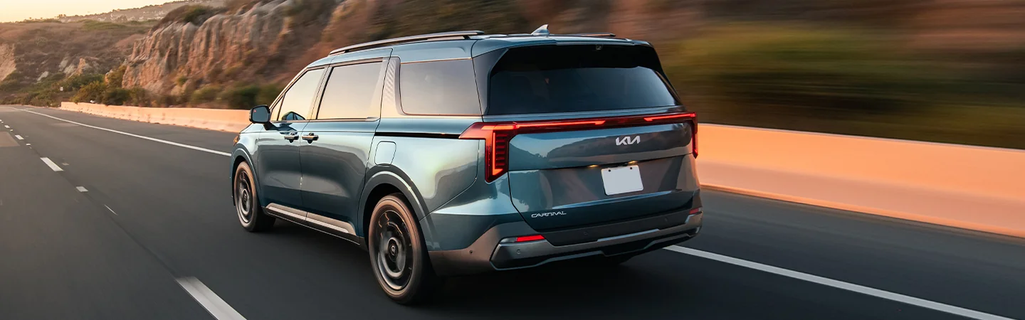 2025 Kia Carnival Specs color lightblue and back view