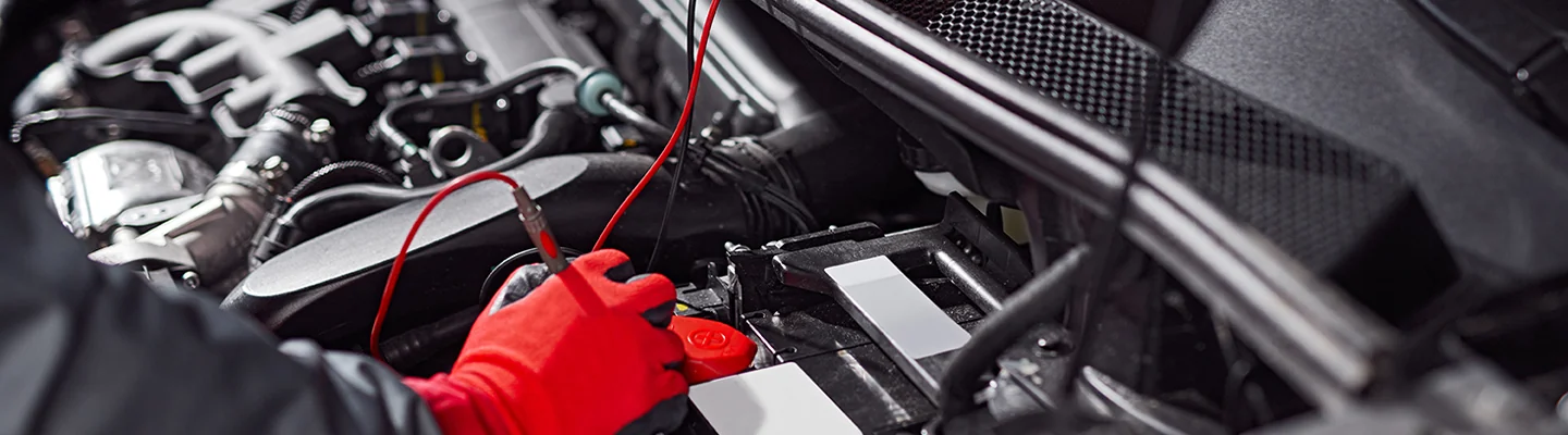 Battery test service being checked