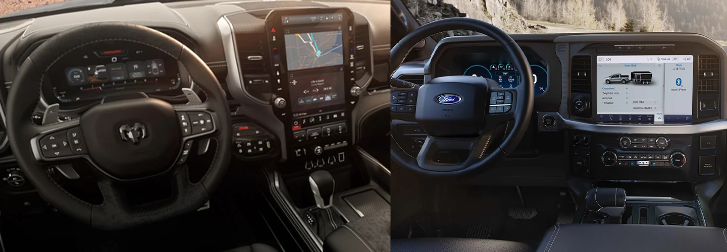 2025 RAM 1500 vs Ford F-150 interior image