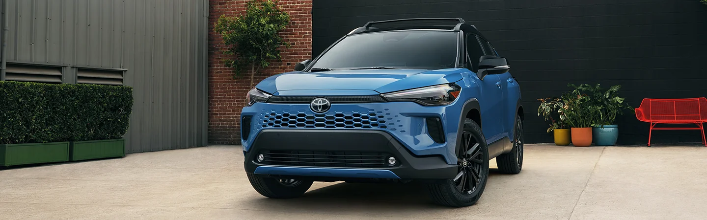 front view of a light blue 2026 Toyota Corolla Cross L