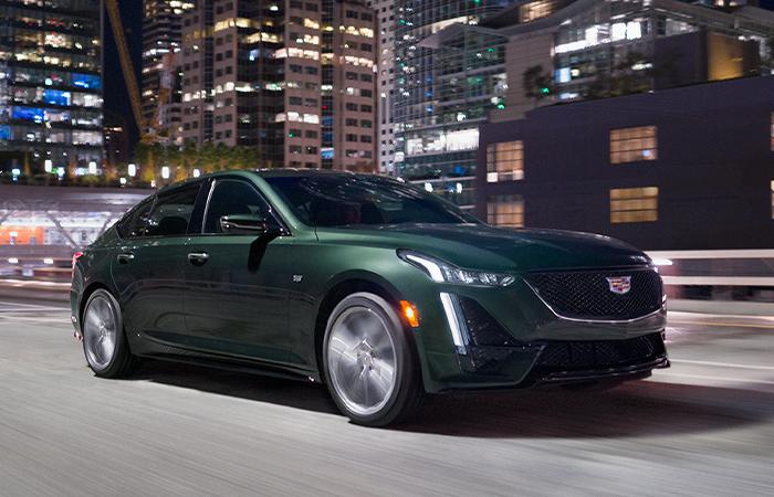 A green CT5 in motion