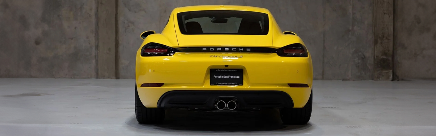 2024 Porsche 718 Cayman Specs yellow rearview