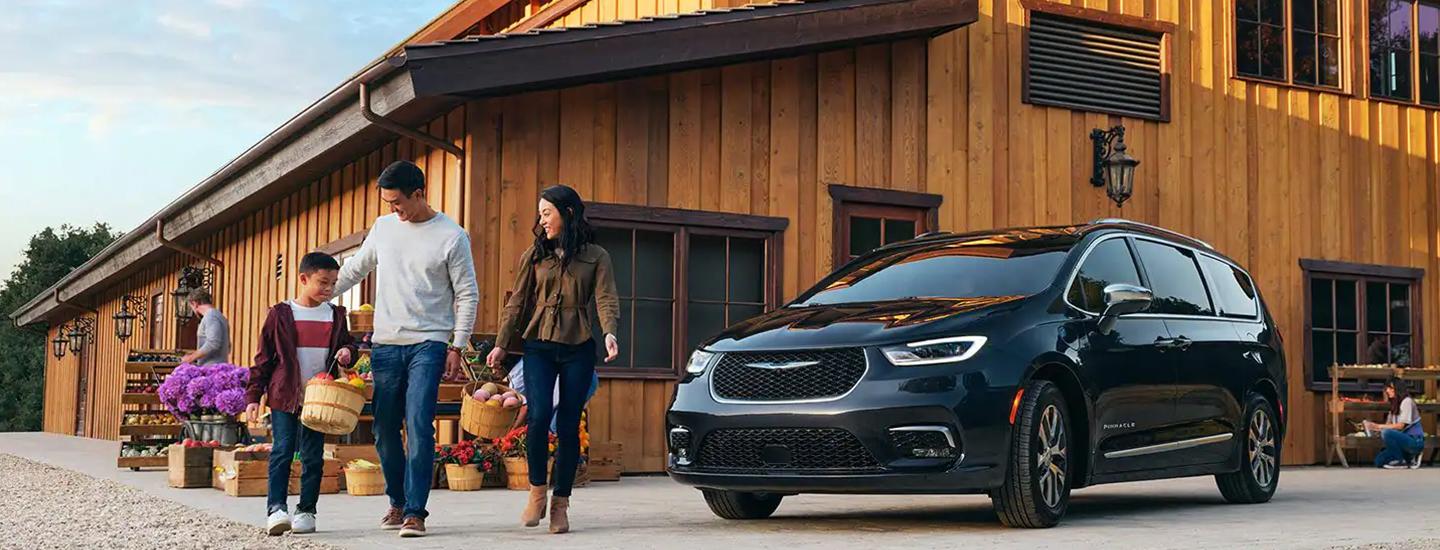 family at Cracker Barrel with 2021 Pacifica Hybrid
